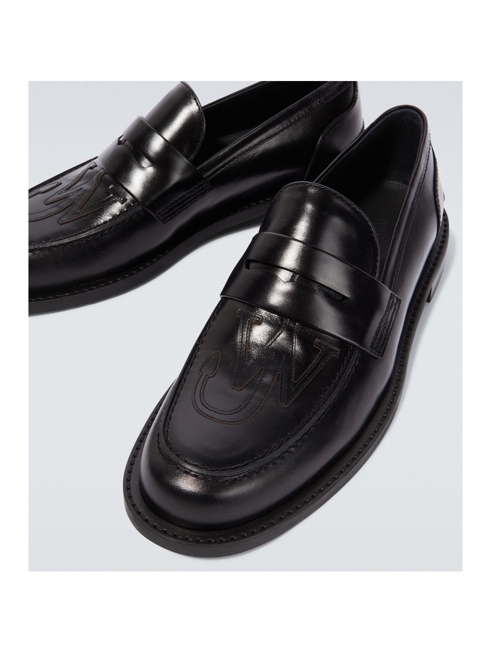 JW Anderson Anchor Logo Loafers in Black Leather Size 41 New in Box w/DustBag